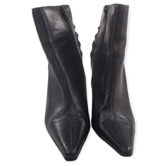 Wild Pair Black Leather Ankle Boot Heels - Picture 1 of 10